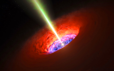 Concepção artística de um buraco negro supermassivo no centro de uma galáxia - Foto: ESO/L. Calçada